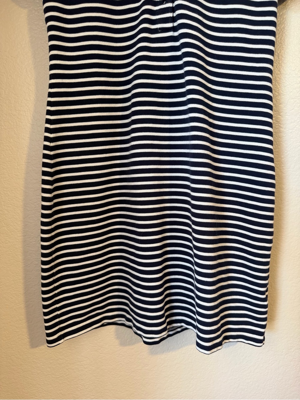 Lacoste Striped Polo Dress EU 40 US 8 Navy White Cotton Preppy Summer Casual - Picture 6 of 9